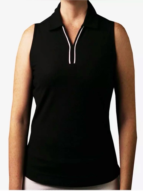 Pebble Beach Tops - Pebble Beach Women’s Golf Tennis Black Tank With White Trim Size Medium